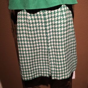 Lalo green wool houndstooth skirt sz8